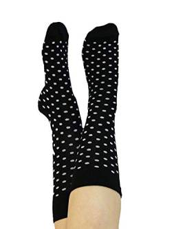 6 Paare Damen Herren Socken Gepunktet Bio-Baumwolle Zertifiziert (39-42, schwarz-natur-gepunktet) von ALBERO NATUR