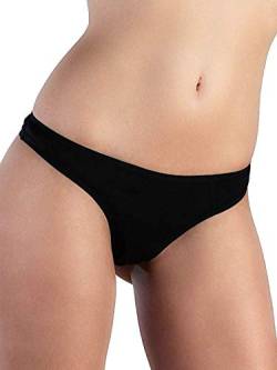 ALBERO NATUR 2 er Pack Damen Tanga Slip Bio-Baumwolle Tangaslip Unterhosen (as3, Alpha, m, Regular, Regular, Schwarz) von ALBERO NATUR