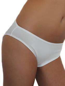 ALBERO NATUR 4 er Pack Damen Taillenslips Slip Klassisch Bio-Baumwolle Unterhosen (as3, Alpha, x_l, Regular, Regular, Weiß) von ALBERO NATUR
