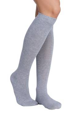 ALBERO NATUR Kniestrümpfe Socken Bio-Baumwolle Unisex Damen Herren (DE/NL/SE/PL, Numerisch, 39, 42, Regular, Regular, Grau) von ALBERO NATUR