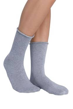 ALBERO NATUR Unisex Socken mit Rollrand Bio-Baumwolle Damen Herren (DE/NL/SE/PL, Numerisch, 43, 46, Regular, Regular, Grau) von ALBERO NATUR