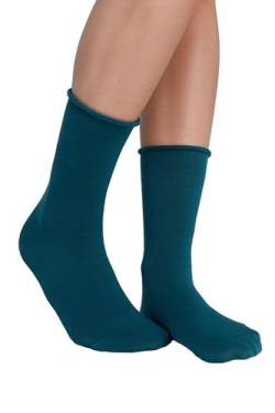 ALBERO NATUR Unisex Socken mit Rollrand Bio-Baumwolle Damen Herren (DE/NL/SE/PL, Numerisch, 43, 46, Regular, Regular, Tannennadel) von ALBERO NATUR