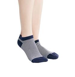 Damen Herren 2 Paar Sneakersocken Bio-Baumwolle Socken Ringel Unisex (as3, numeric, numeric_39, numeric_42, regular, regular, Indigo-Natur) von ALBERO NATUR