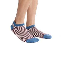 Damen Herren 2 Paar Sneakersocken Bio-Baumwolle Socken Ringel Unisex (as3, numeric, numeric_43, numeric_46, regular, regular, Bordeaux-Natur) von ALBERO NATUR