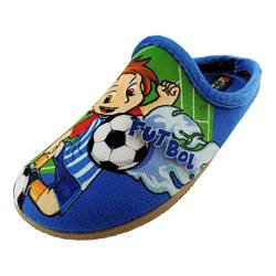 ALBEROLA Kinder Hausschuh/Pantoffel HELLE Junge SPIELT Fussball A11279A - EU 28-34 (33) von ALBEROLA