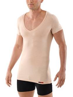 ALBERT KREUZ Deep-V-Unterhemd Business Herrenunterhemd aus Micromodal Light atmungsaktiv Kurzarm Hautfarbe Nude 7/XL von ALBERT KREUZ
