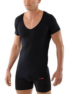 ALBERT KREUZ Deep-V-Unterhemd Business Herrenunterhemd aus Micromodal Light atmungsaktiv Kurzarm schwarz 7/XL von ALBERT KREUZ