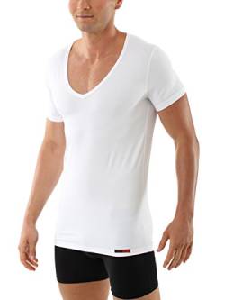 ALBERT KREUZ Deep-V-Unterhemd Business Herrenunterhemd aus Stretch-Bauwolle mit extra-tiefem V-Ausschnitt Kurzarm weiß 4/S von ALBERT KREUZ
