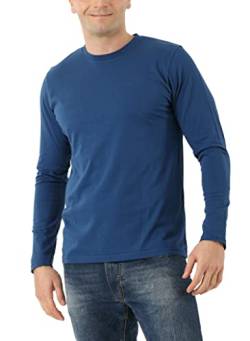 ALBERT KREUZ Herren Langarmshirt Biobaumwolle Rundhals blau XL von ALBERT KREUZ