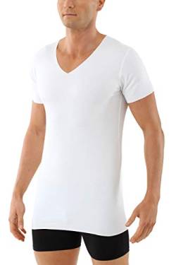 ALBERT KREUZ Herren Lasercut nahtlos Clean Cut Unterhemd Kurzarm V-Ausschnitt aus Baumwolle Elastan weiß 6/L von ALBERT KREUZ