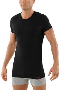 ALBERT KREUZ Herren Rundhals Unterhemd mit kurzem Arm Stretch-Baumwolle schwarz 05/M von ALBERT KREUZ