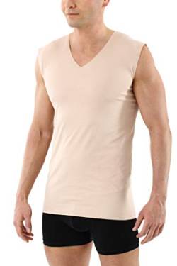 ALBERT KREUZ Herren Unterhemd unsichtbar Lasercut nahtlos Clean Cut V-Ausschnitt ohne Arm Hautfarbe 06/L von ALBERT KREUZ