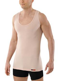 ALBERT KREUZ Trägerunterhemd unsichtbar Business Herrenunterhemd aus Stretch-Baumwolle ohne Arm mit tiefem Rundausschnitt Hautfarbe Nude 5/M von ALBERT KREUZ