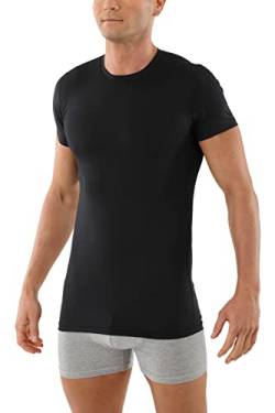 ALBERT KREUZ Unterhemd T-Shirt extra lang Micromodal schwarz Kurzarm Rundausschnitt, Gr. XL von ALBERT KREUZ