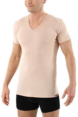 ALBERT KREUZ V-Unterhemd unsichtbar Business Herrenunterhemd aus 100% Bio-Baumwolle mit extra tiefem V-Ausschnitt Kurzarm Hautfarbe 8/XXL von ALBERT KREUZ