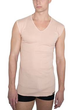 ALBERT KREUZ V-Unterhemd unsichtbar Business Herrenunterhemd aus 100% Bio-Baumwolle ohne Arm Hautfarbe 4/S von ALBERT KREUZ