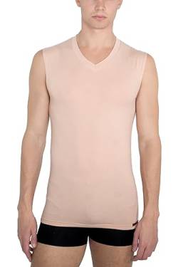 ALBERT KREUZ V-Unterhemd unsichtbar Business Herrenunterhemd aus Stretch-Baumwolle ohne Arm Hautfarbe Nude 7/XL von ALBERT KREUZ