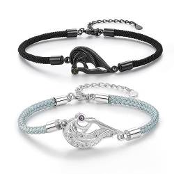 ALBERTBAND Paare Armbänder Personalisiertes Partnerarmbänder mit Gravur Pärchen Armband Edelstahl Freundschaftsarmband für Herren Damen BFF Geschenk für Freundin Freund Ehefrau Ehemann (C) von ALBERTBAND