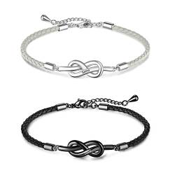 ALBERTBAND Paare Armbänder Personalisiertes Partnerarmbänder mit Gravur Pärchen Armband Edelstahl Freundschaftsarmband für Herren Damen BFF Geschenk für Freundin Freund Ehefrau Ehemann (E) von ALBERTBAND