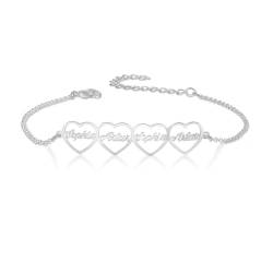 ALBERTBAND Personalisierter Herz Armbänder mit 1-4 Namen Infinity Armband Damen Armband mit Gravur Freundschaftsarmband Valentinstag Geburtstags Weihnachten Muttertag Geschenk (4 Herz) von ALBERTBAND