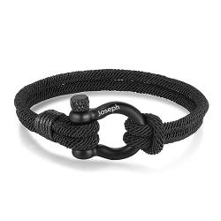 ALBERTBAND Personalisiertes Armbänder für Herren Armband mit Namen Freundschaftsarmband Pärchen-Armbänder Mutter und Tochter Armbänder Geschenk für Vatertag Geburtstag Weihnachten (Schwarz) von ALBERTBAND