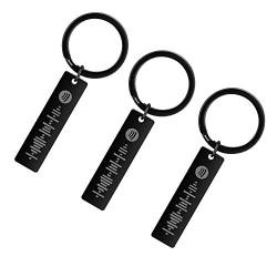 ALBERTBAND Schlüsselbund Damen Personalisierte Scannbare Musik Spotify Code Schlüsselbund Benutzerdefiniert Ihr Musiklied Schlüsselbund (3 pcs-Black) von ALBERTBAND