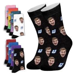 ALBK Socken mit Gesicht Personalisiert, Socken Personalisiert Foto Individuell Socken mit Foto Bedruckte Socken Lustige Geschenke Personalisierte Fotosocken für Männer von ALBK