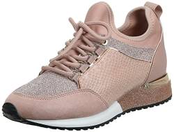 ALDO Damen Gerichtsholz Modischer Schnür-Sneaker, Roségold, 36 EU von ALDO