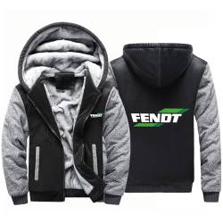 ALEEIK Neue Herren Hoodies für FENDT Fleece Sweatshirt Winter Jacke Reißverschluss Oberbekleidung Sportpullover Langarmoberteile für Männer -Black Gray A||M von ALEEIK