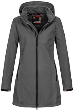 A. Salvarini Damen Softshell Jacke wasserabweisend Outdoor lang AS-131 [AS-131-Dunkelgrau-Gr.4XL] von ALESSANDRO SALVARINI