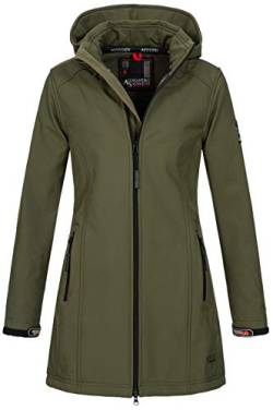 A. Salvarini Damen Softshell Jacke wasserabweisend Outdoor lang AS-131 [AS-131-Dunkelgrün-Gr.4XL] von ALESSANDRO SALVARINI