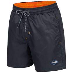 A. Salvarini Herren Badeshorts Badehose Shorts Schwimmshorts Beachshorts AS135 [AS-135-Navy-Orange-Gr.XXL] von ALESSANDRO SALVARINI