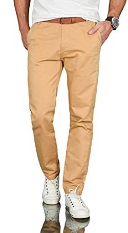 A. Salvarini Herren Designer Business Chino Hose Chinohose Regular Fit AS-095 [AS-095 - Beige - W31 L30] von ALESSANDRO SALVARINI