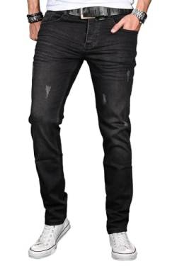 A. Salvarini Herren Designer Jeans Hose Stretch Basic Jeanshose Regular Slim [AS044 - W29 L30], Shadow Black Used von ALESSANDRO SALVARINI