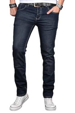 A. Salvarini Herren Designer Jeans Hose Stretch Basic Jeanshose Regular Slim [AS047 - W30 L30], Indigo Blue von ALESSANDRO SALVARINI
