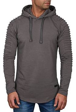 A. Salvarini Herren Pullover Langarm Sweatshirt Kapuzen Hoodie Biker AS038 [AS-038b-Dunkelgrau-Gr.XL] von ALESSANDRO SALVARINI