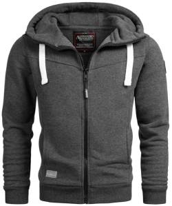 A. Salvarini Herren Pullover Langarm Sweatshirt Kapuzen Hoodie Biker AS123 [AS-123-Dunkelgrau-Gr.3XL] von ALESSANDRO SALVARINI