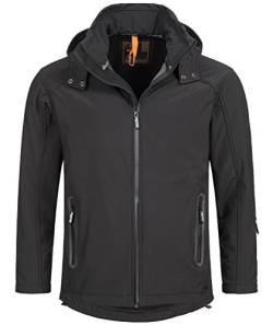 A. Salvarini Herren Softshell Funktions Outdoor Regen Jacke Sport Freizeitjacke AS098 [AS-098-Schwarz-Gr.5XL] von ALESSANDRO SALVARINI