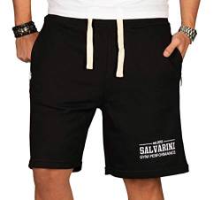 A. Salvarini Herren Sport Jogging Short Fitness Kurze Hose Trainingshose AS130 [AS-130-Schwarz-Gr.S] von ALESSANDRO SALVARINI