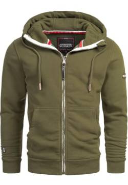 A. Salvarini Herren Sweatjacke Kapuzenpullover Jacke Kapuze Hoodie Sweater AS293 [AS-293-Grün-Gr.S] von ALESSANDRO SALVARINI