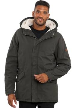 A. Salvarini warme Herren Designer Winter Parka Teddyfell gefüttert Winterjacke [AS-138-Dunkelgrau-Gr.S] von ALESSANDRO SALVARINI