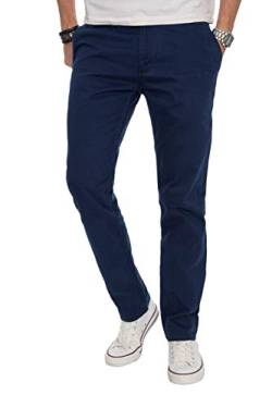 ALESSANDRO SALVARINI Herren Designer Chino Stoff Hose Chinohose Regular Fit AS016 [AS-016-Dunkelblau-W32-L32] von ALESSANDRO SALVARINI