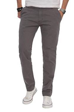 ALESSANDRO SALVARINI Herren Designer Chino Stoff Hose Chinohose Regular Fit AS016 [AS-016-Grau-W34-L30] von ALESSANDRO SALVARINI