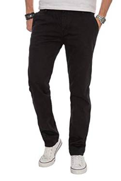 ALESSANDRO SALVARINI Herren Designer Chino Stoff Hose Chinohose Regular Fit AS016 [AS-016-Schwarz-W33-L34] von ALESSANDRO SALVARINI