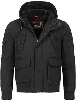 ALESSANDRO SALVARINI Herren Designer warme Winter Jacke Teddyfell gefüttert Winterjacke [AS-139-Schwarz-Gr.M] von ALESSANDRO SALVARINI