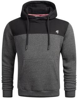 ALESSANDRO SALVARINI Herren Hoodie Kapuzenpullover Sweater Sweatpulli AS312 [AS-312 - Dunkelgrau - Schwarz Größe XXL - Gr. 2XL] von ALESSANDRO SALVARINI