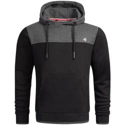 ALESSANDRO SALVARINI Herren Hoodie Kapuzenpullover Sweater Sweatpulli AS312 [AS-312 - Schwarz - Dunkelgrau Größe XXXL - Gr. 3XL] von ALESSANDRO SALVARINI