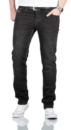 ALESSANDRO SALVARINI Herren Jeans Regular Fit Stretch Jeanshose Denim Schwarz [AS-353 W30 L32] von ALESSANDRO SALVARINI