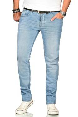 ALESSANDRO SALVARINI Herren Jeans Slim Fit Hose Stretch-Jeans Denim Jeanshose Washed [AS-172-W32 L36] von ALESSANDRO SALVARINI
