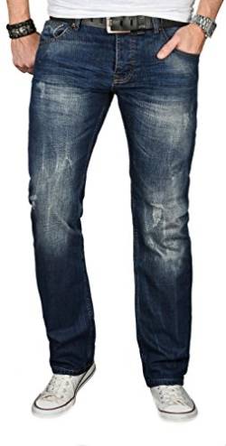 ALESSANDRO SALVARINI Herren Jeanshose Comfort Fit gerades Bein Komfort-Jeans Denim Jeans [AS-060 - W40 L36] von ALESSANDRO SALVARINI